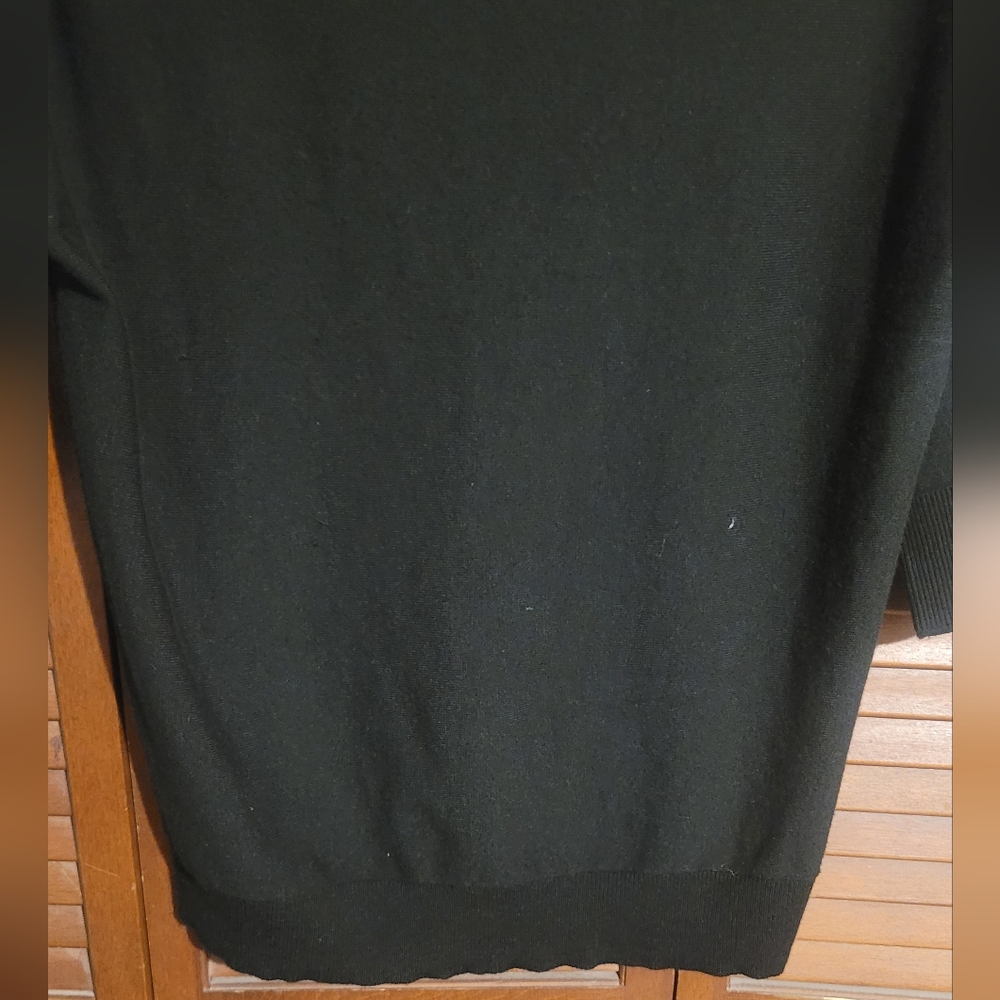 7th Avenue Women's Black Sweater W/ Rhinestone 3/4 Length Sleeves Relax Fit Sz M - Picture 7 of 13